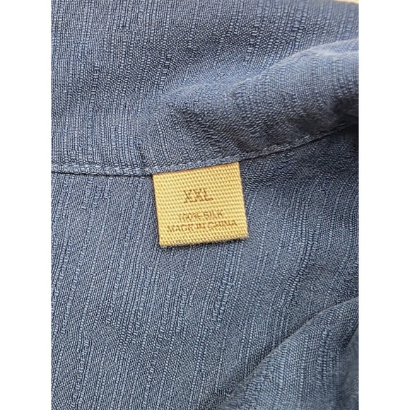 Paradise Collection Men's Blue 100% Silk Button Up Camp Shirt. Size XXL - Picture 3 of 9
